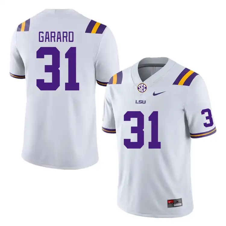 Men's LSU Tigers Everett Garard #31 White NCAA Football Jersey